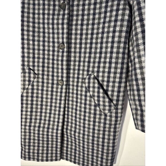 Everlane The Italian ReWool Cocoon Coat Navy/Gray Check Women's Size XXS New - Picture 4 of 16